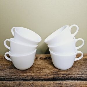 Vintage 1970s PYREX Opal Tea Cup Coffee Mug - set of 6